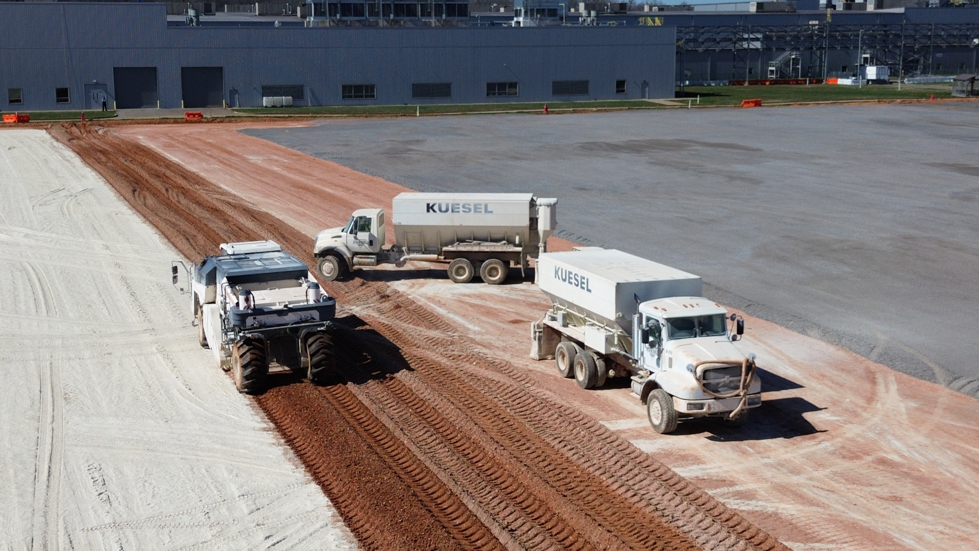 Kuesel fleet of trucks at the O'Fallon yard
