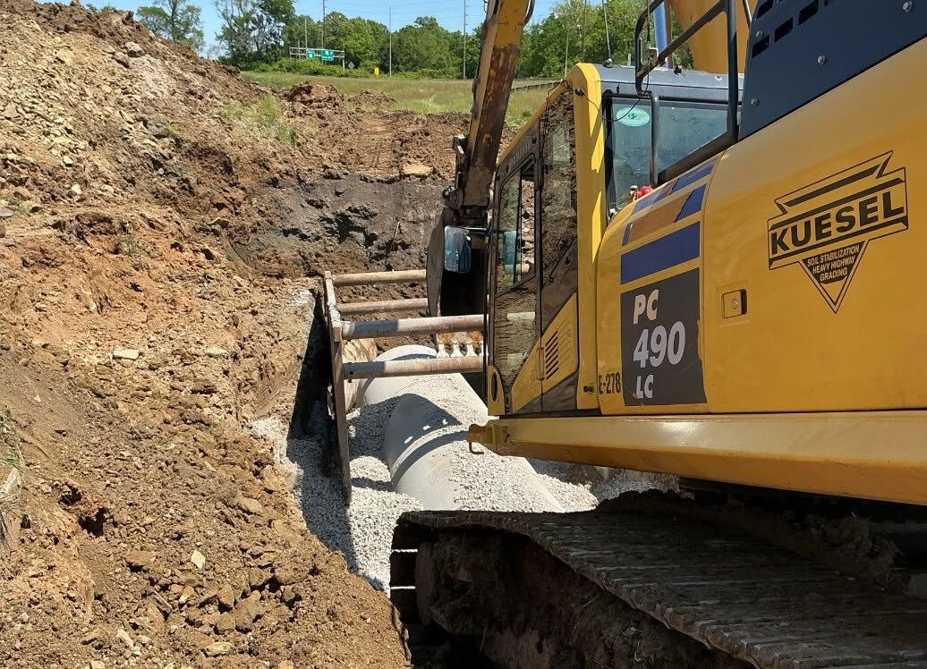 Pipe installation for commercial building water and sewer tie-ins